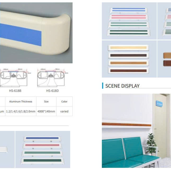 Tay vịn hành lang bệnh viện HS-618 – Bền chắc, an toàn và thẩm mỹ